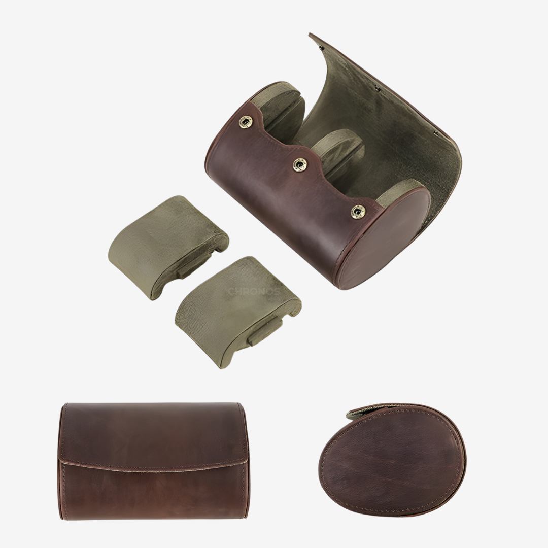 Watch Case – Classic Grain 2 Slots - Watch Case