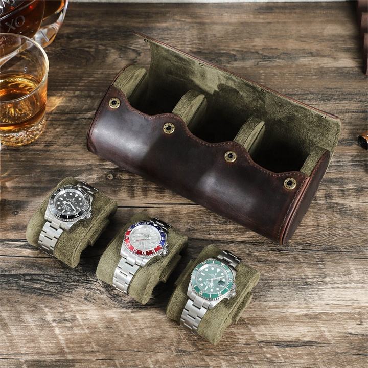 Watch Case – Classic Grain 3 Slots - Watch Case
