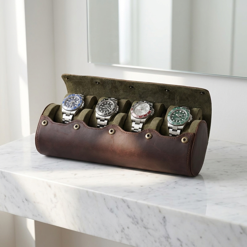Watch Case – Classic Grain 4 Slots - Watch Case