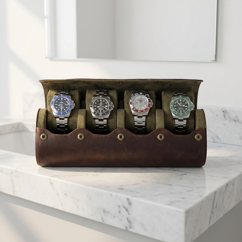 Watch Case – Classic Grain 4 Slots - Watch Case
