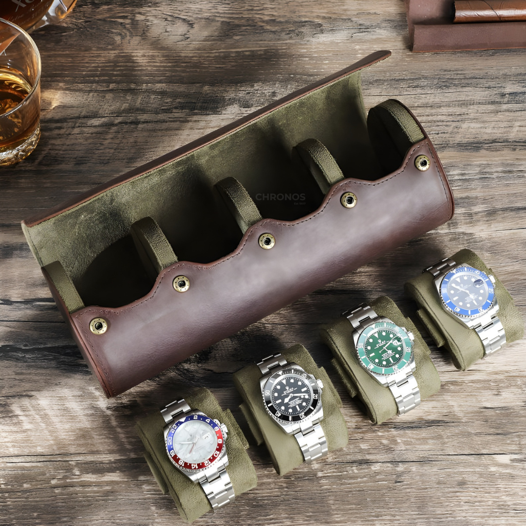 Watch Case – Classic Grain 4 Slots - Watch Case
