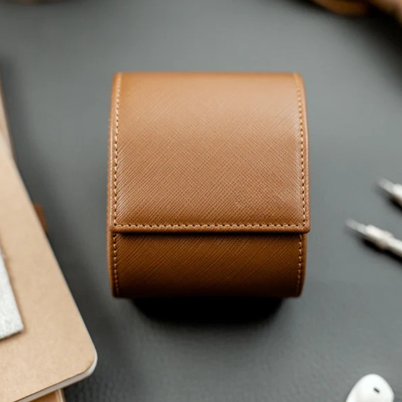 Watch Case – Cognac Oak 1 Slots - Watch Case