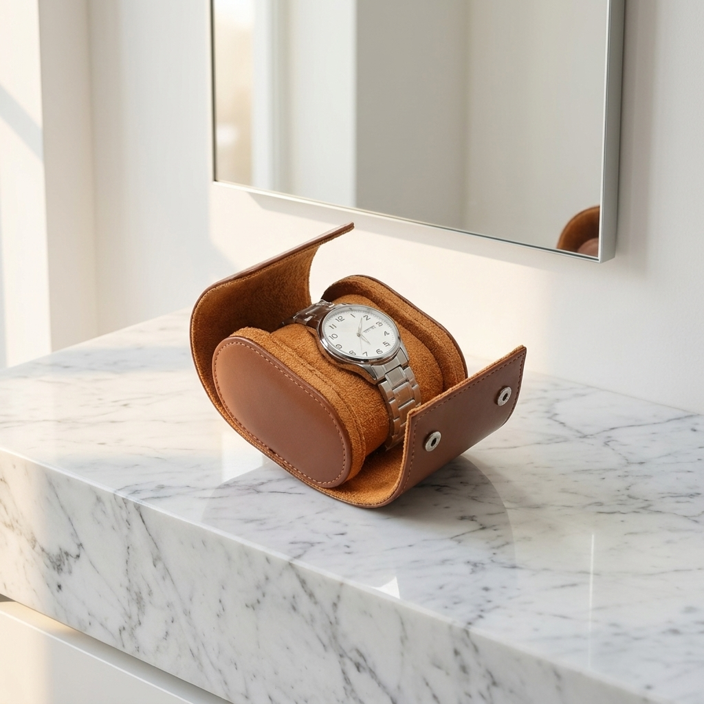 Watch Case – Cognac Oak 1 Slot - Watch Case