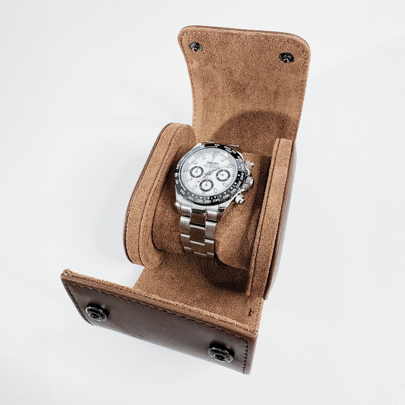 Watch Case – Cognac Oak 1 Slots - Watch Case