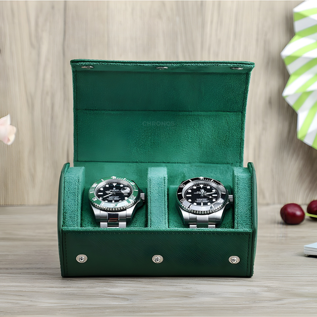 Watch Case – Emerald Roll 2 Slots - Watch Case