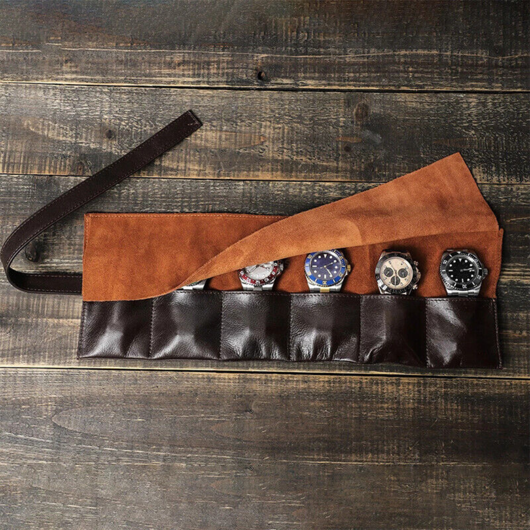 Watch Case - Leather Roll 6 slots - Watch Box
