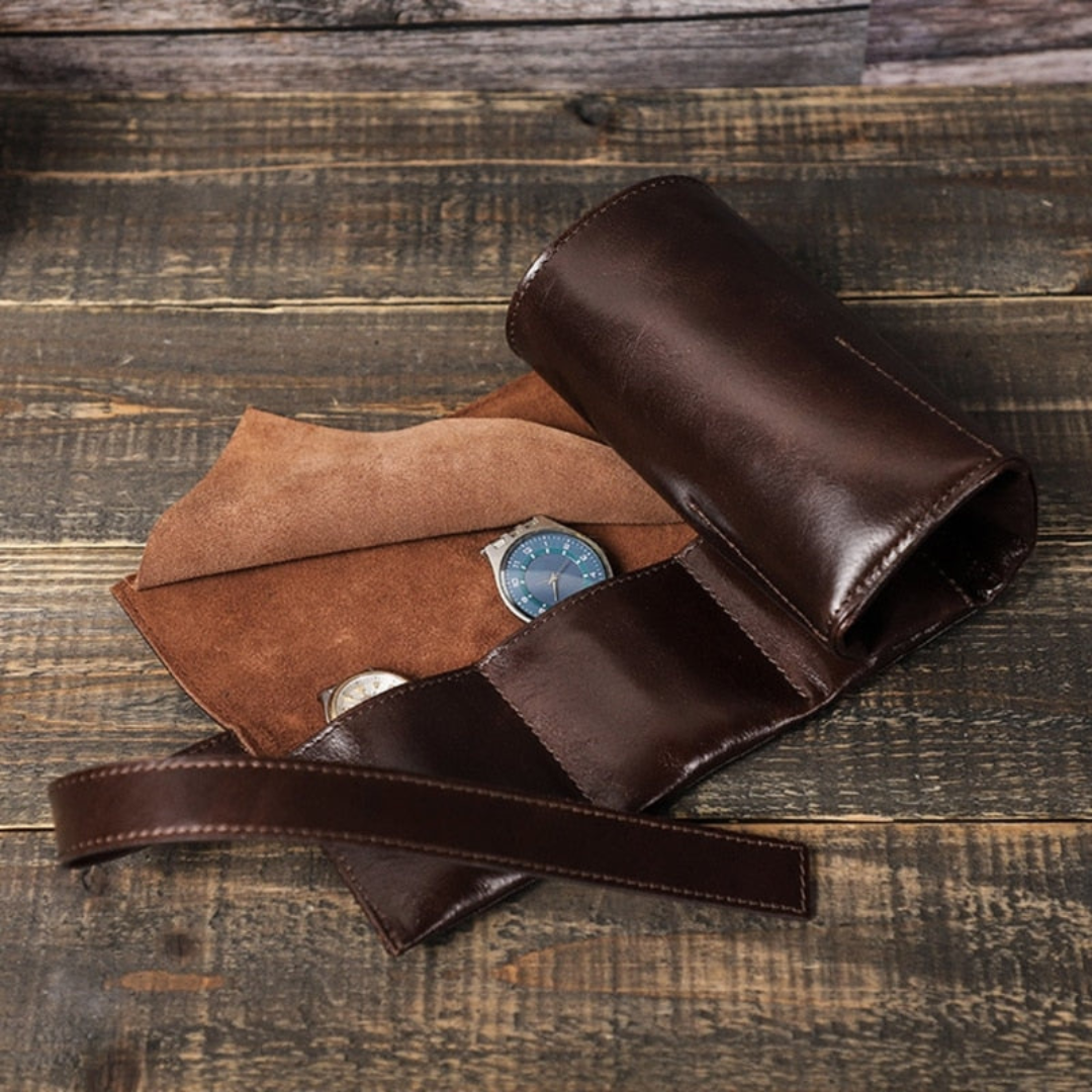 Watch Case - Leather Roll 6 slots - Watch Box
