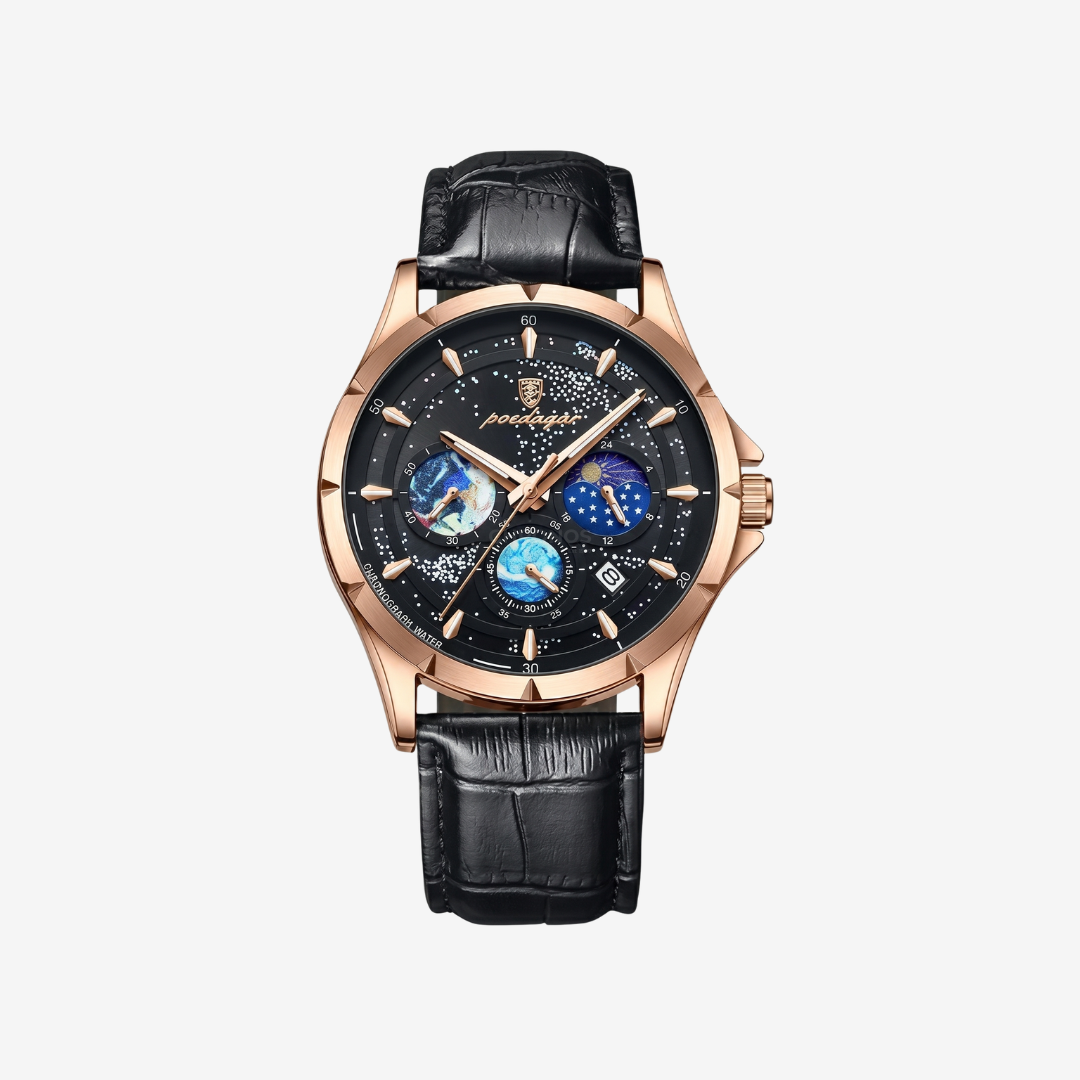 Watch – Como – 42mm - Leather Strap And Black Dial - Watch