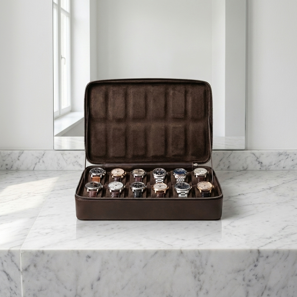 Watch Roll – Brown Classic 12 Slots - Watch Box