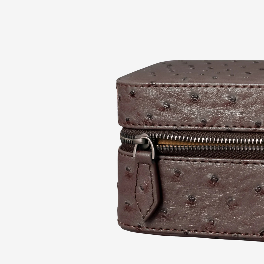 Watch Roll – Brown Ostrich 2 Slots - Watch Box