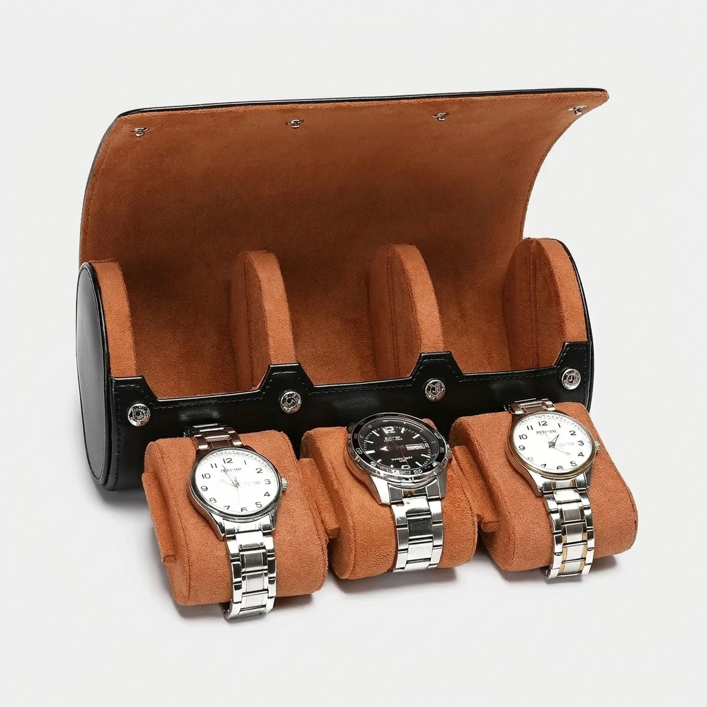 Watch Roll – Capri Trio 3 Slots - Black - Watch Roll