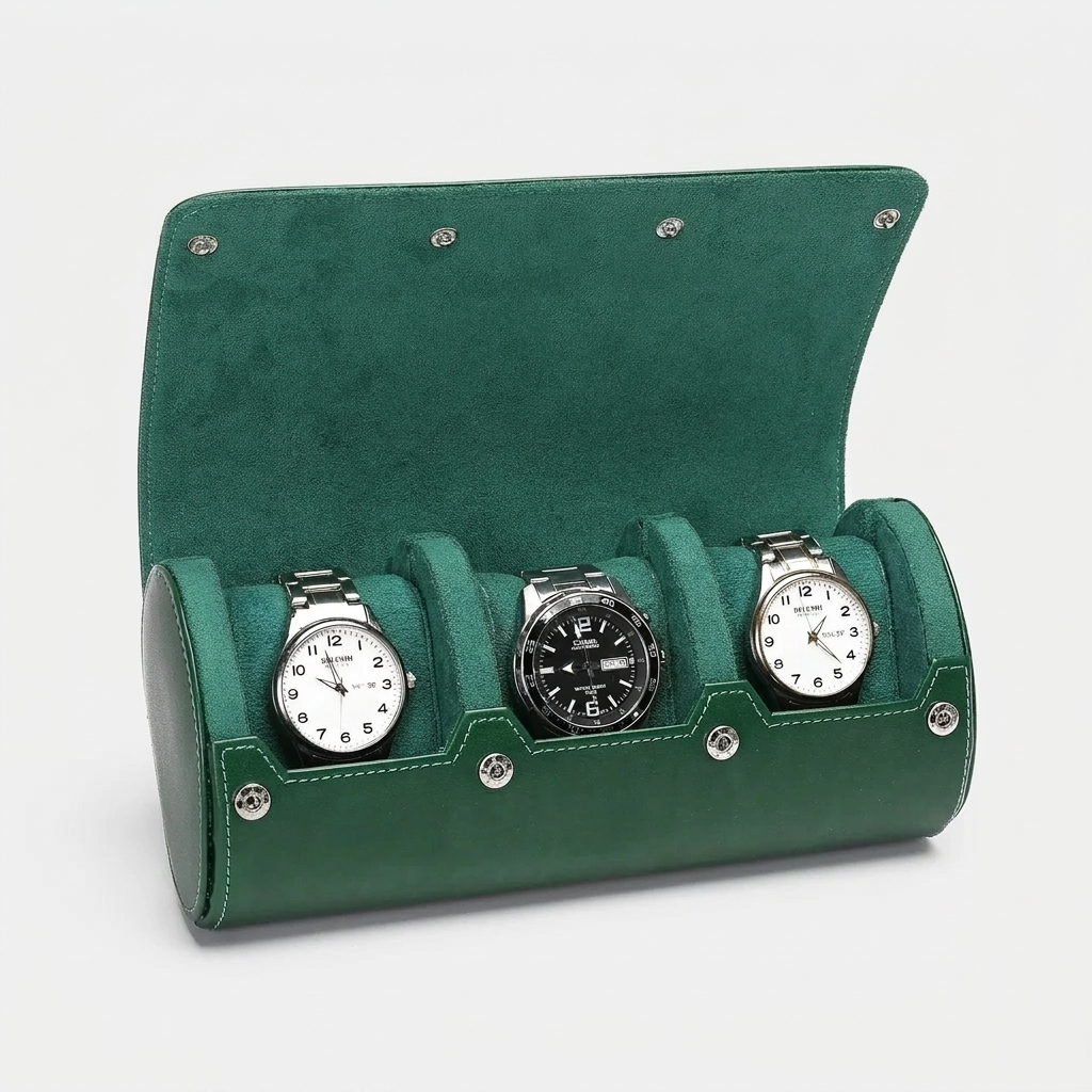 Watch Roll – Capri Trio 3 Slots - Green - Watch Roll