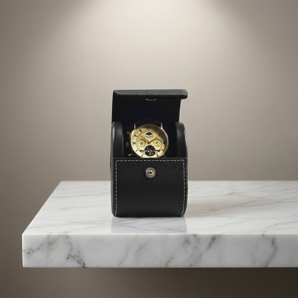 Watch Roll – Full Grain Black - Watch Roll