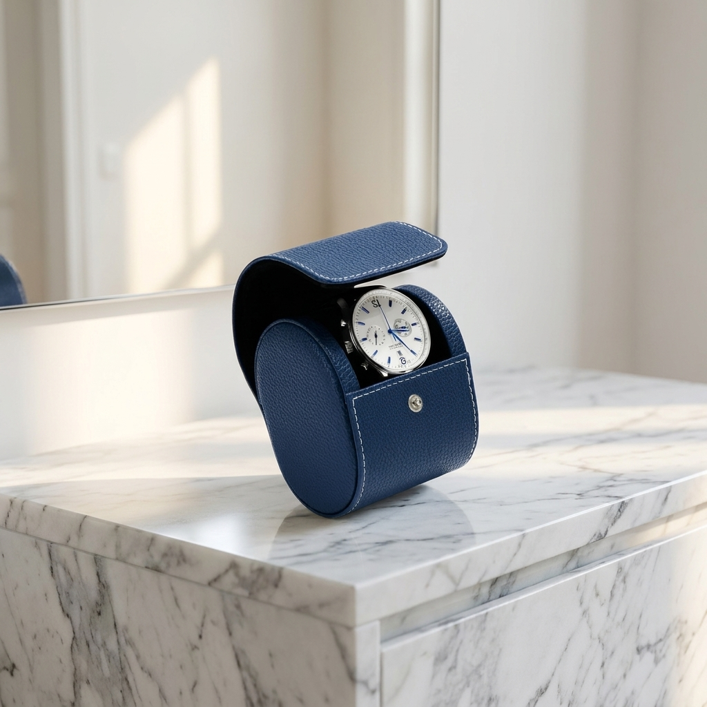 Watch Roll – Full Grain Blue - Watch Box