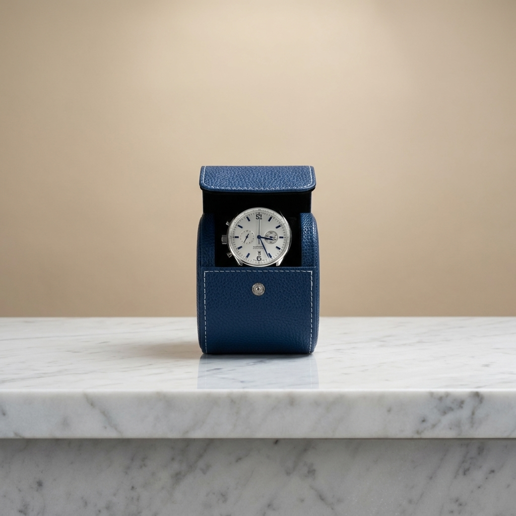Watch Roll – Full Grain Blue - Watch Box