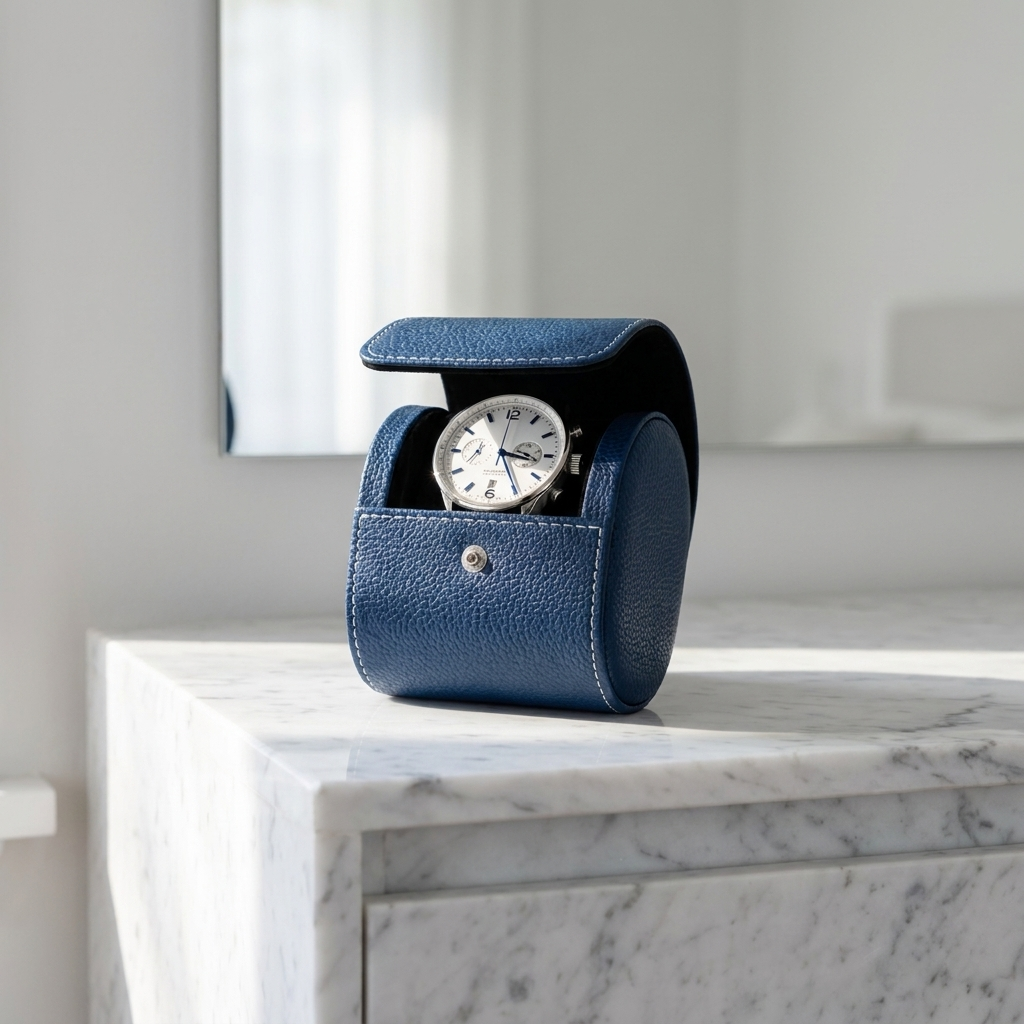 Watch Roll – Full Grain Blue - Watch Box