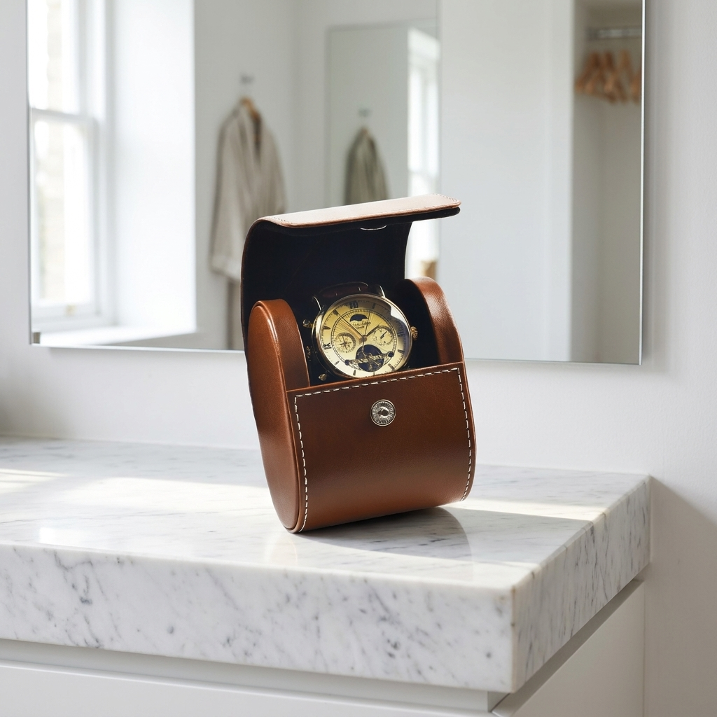 Watch Roll – Full Grain Brown - Watch Roll