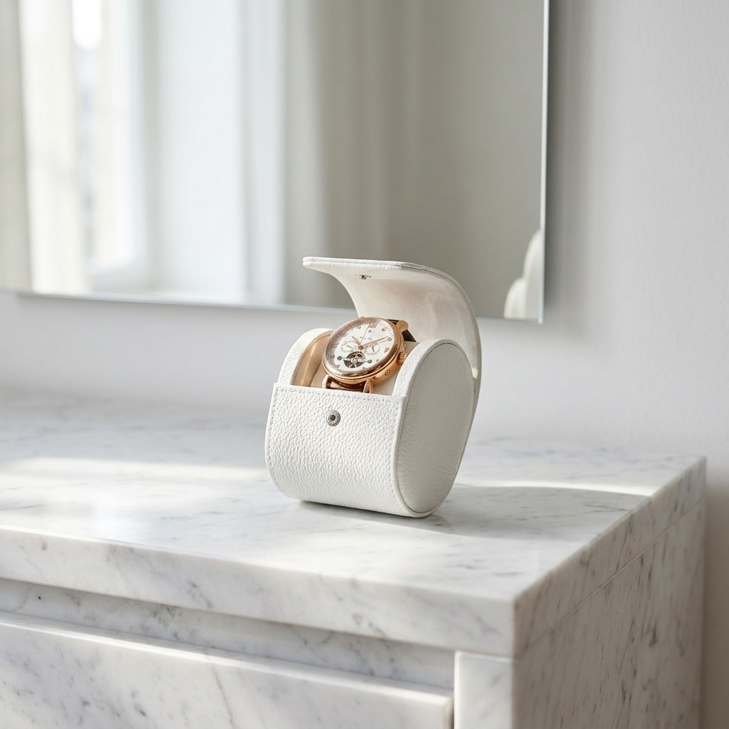 Watch Roll – Full Grain White - Watch Box