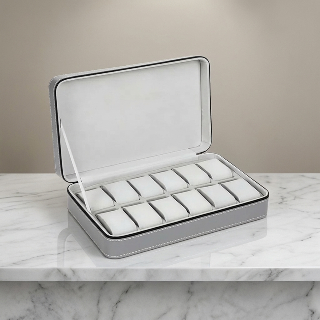 Watch Roll – Gray Classic 12 Slots - Watch Box