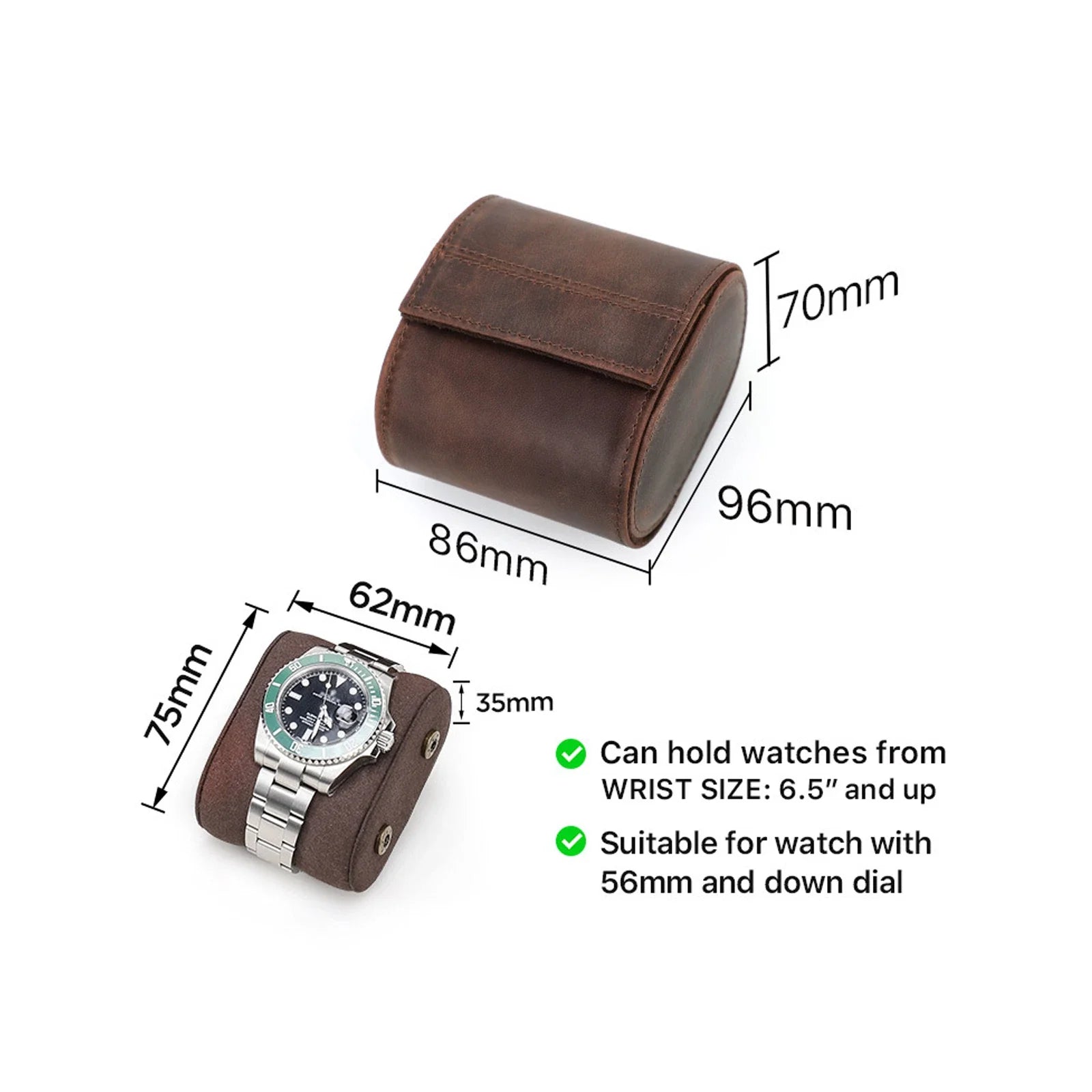 Watch Roll – Leather 1 Slot - Watch Roll