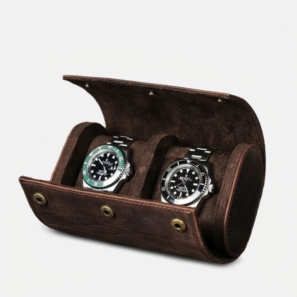 Watch Roll – Leather 2 Slots - Watch Roll