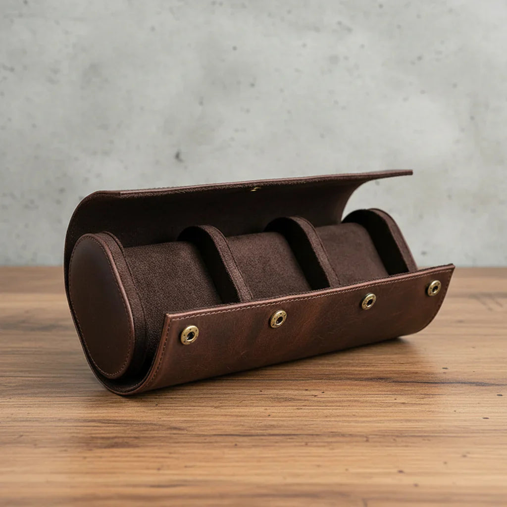 Watch Roll – Leather 3 Slots - Watch Roll