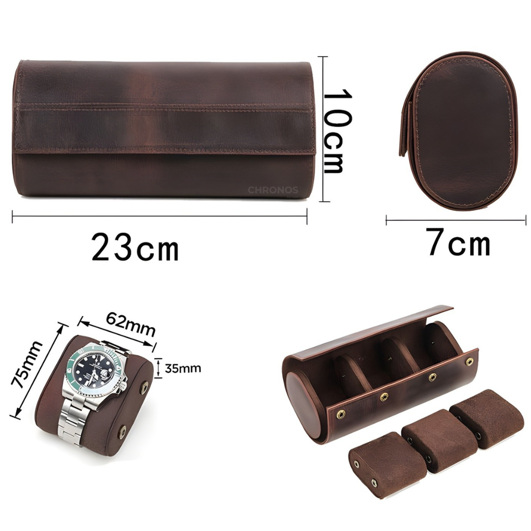 Watch Roll - Leather 3 Slots