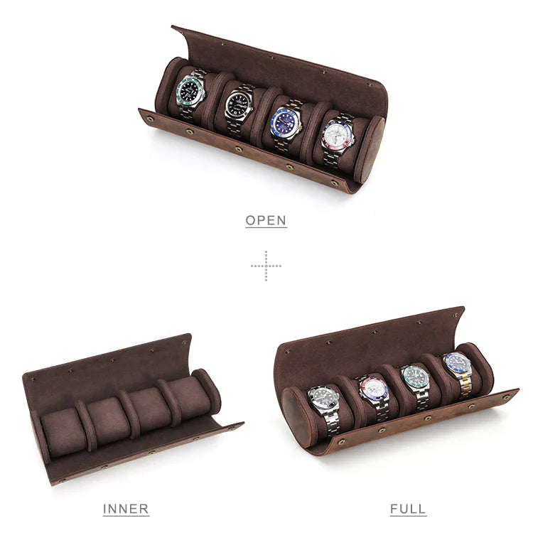 Watch Roll – Leather 4 Slots - Watch Roll