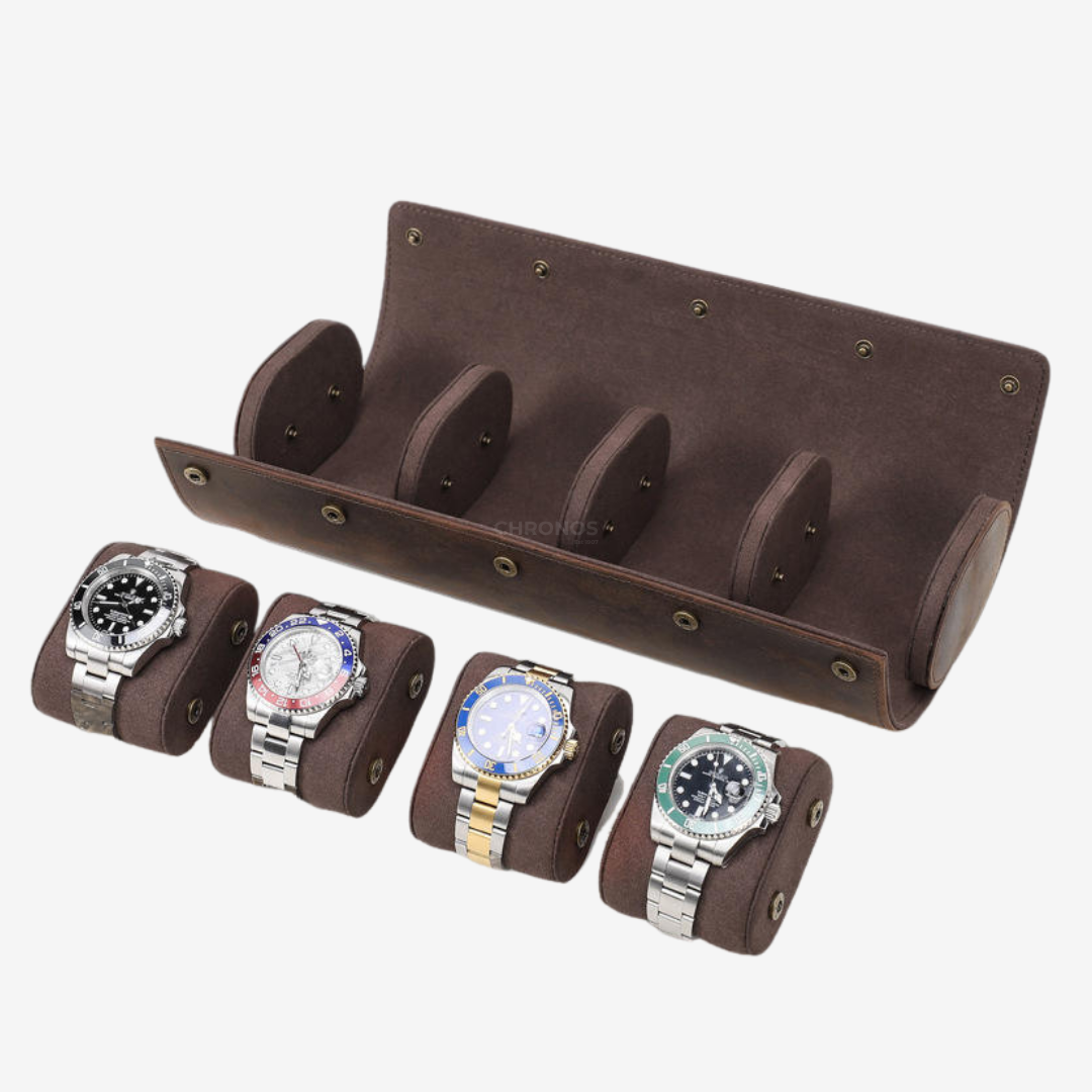Watch Roll – Leather 4 Slots - Watch Roll