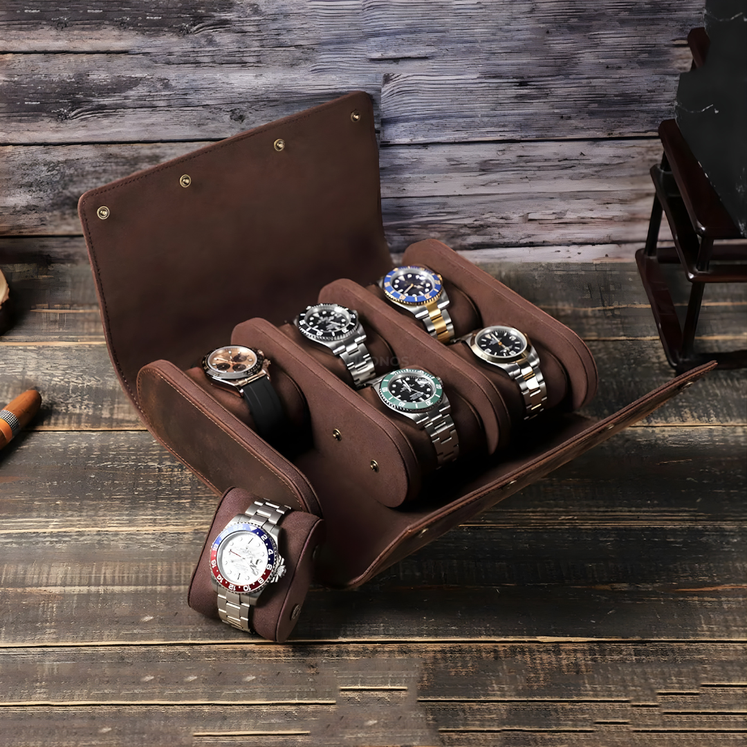 Watch Roll - Leather 6 Slots - Watch Box