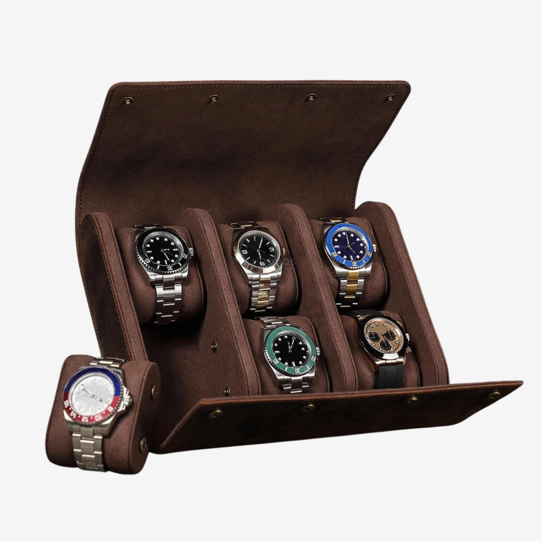 Watch Roll – Leather 6 Slots - Watch Roll