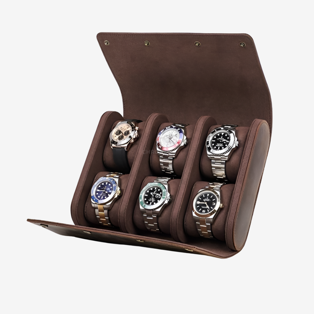 Watch Roll – Leather 6 Slots - Watch Roll