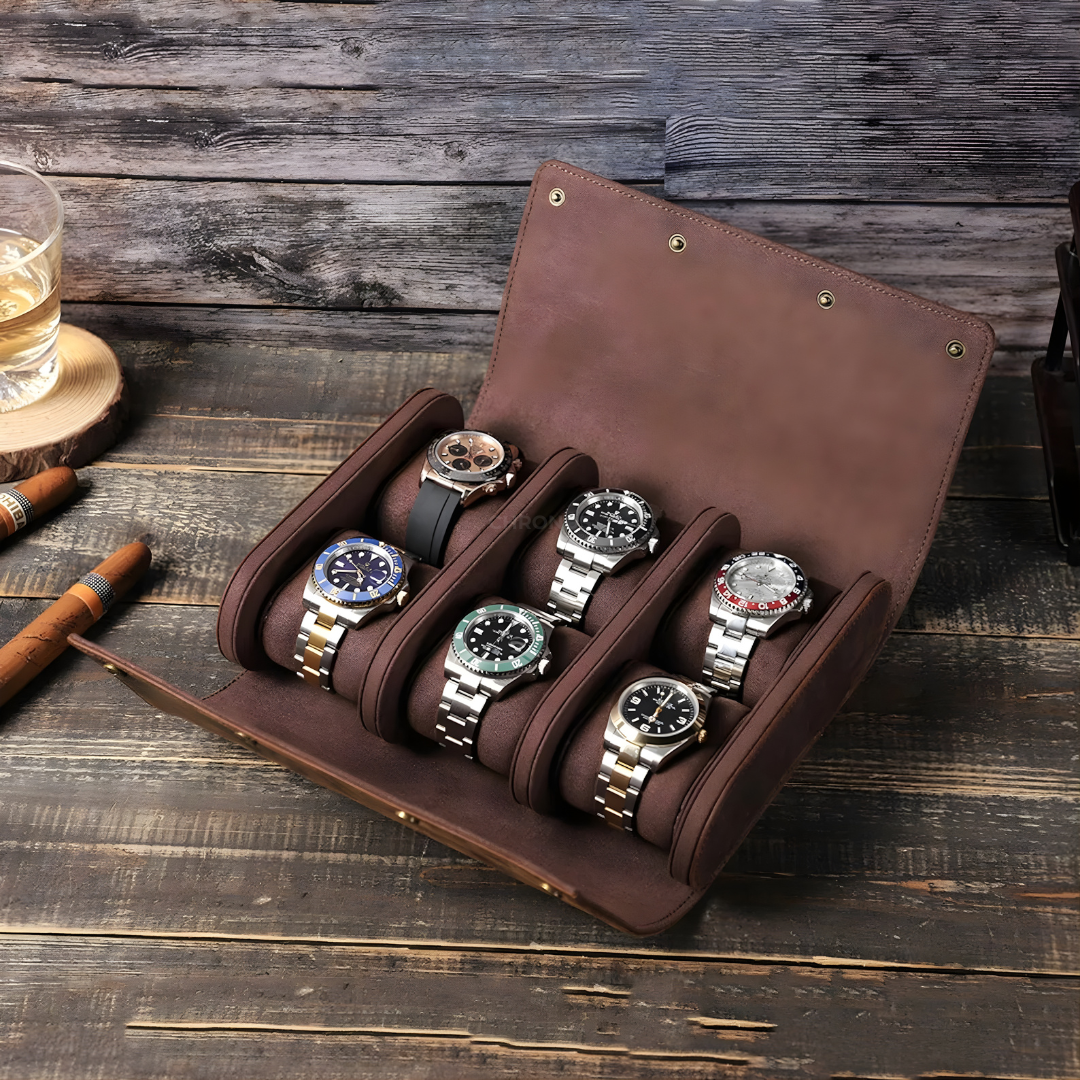 Watch Roll - Leather 6 Slots - Watch Box