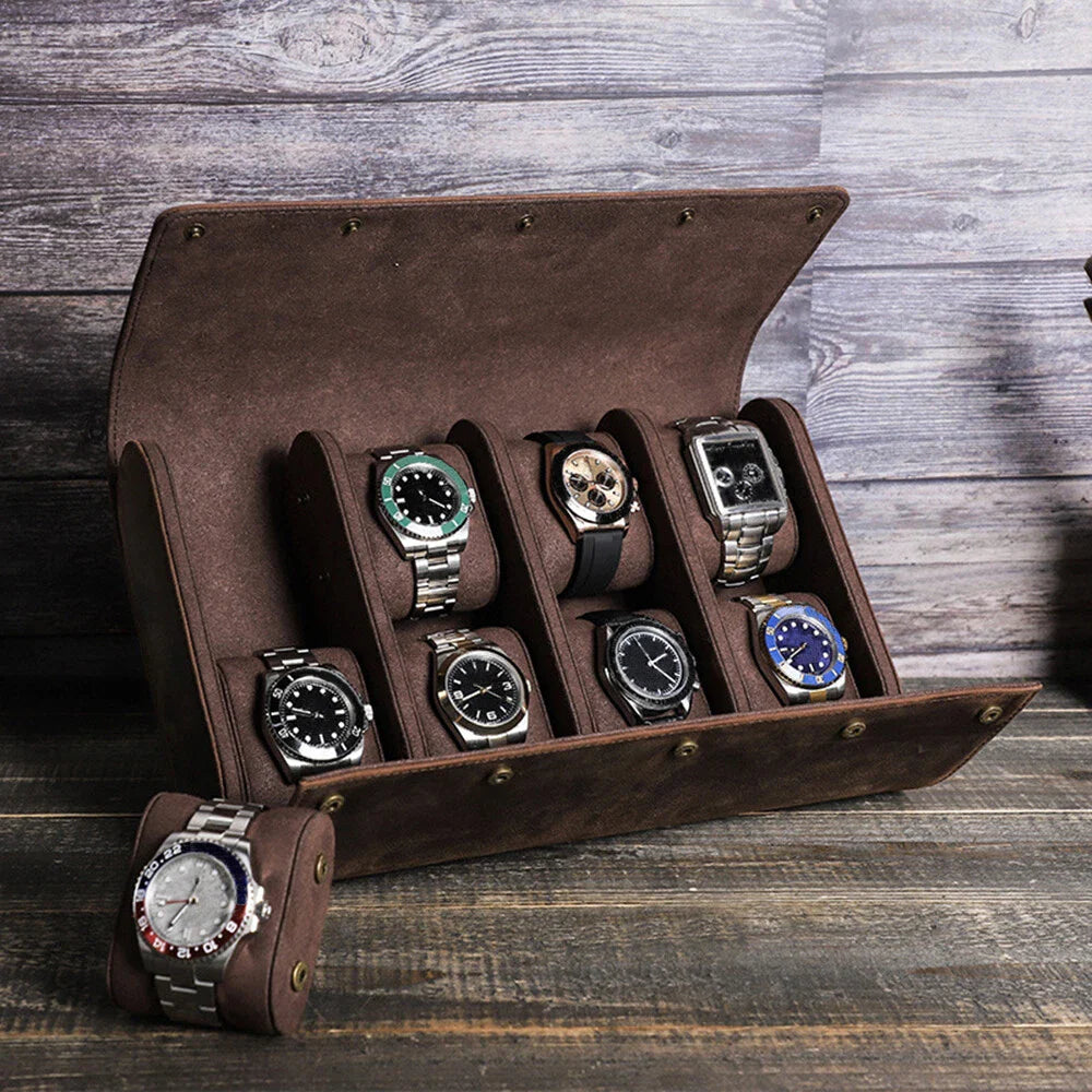 Watch Roll – Leather 8 Slots - Watch Roll