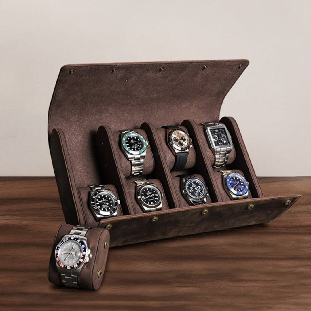 Watch Case - Leather 8 Slots - Watch Box