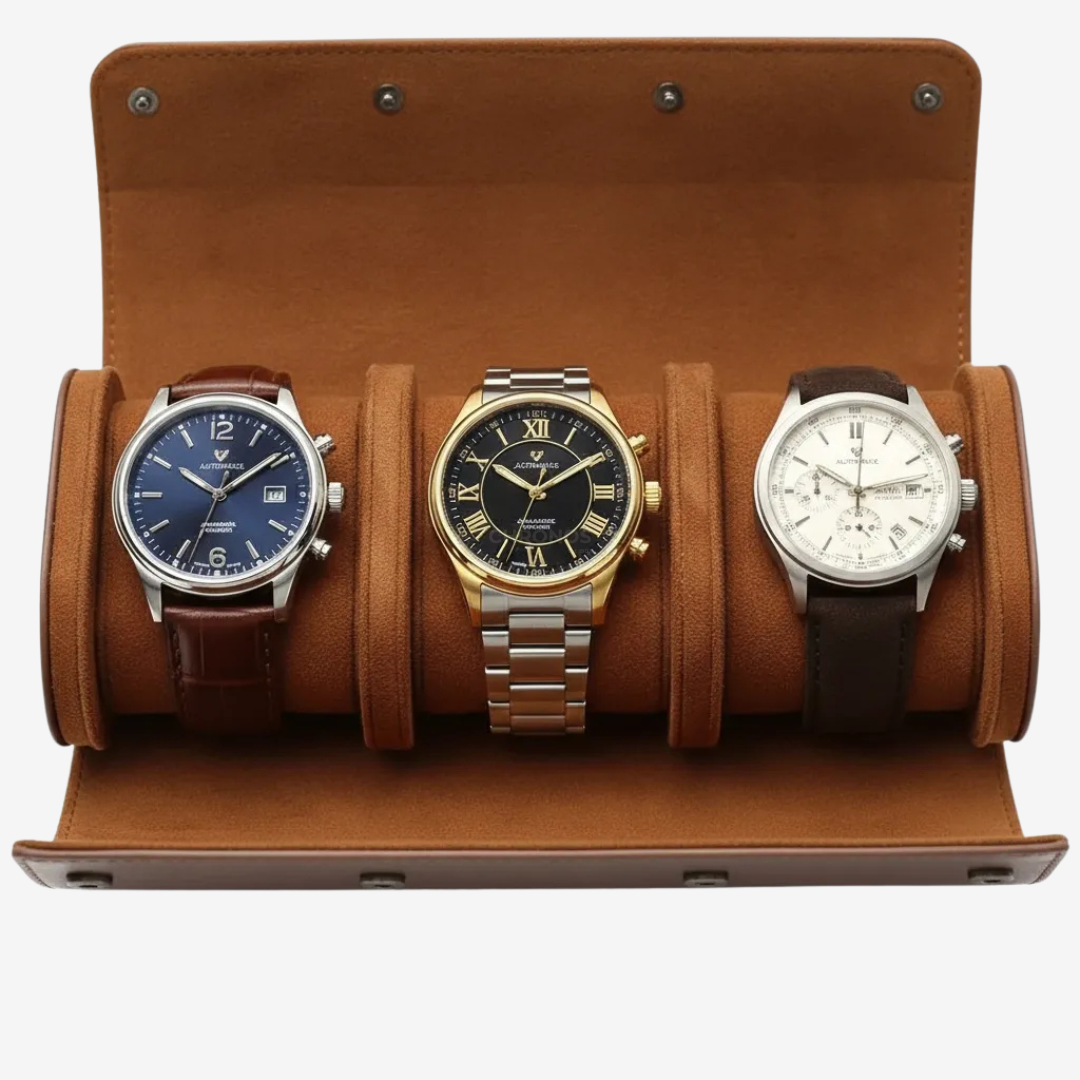 Watch Roll – Majestic Leather 3 Slots - Watch Roll
