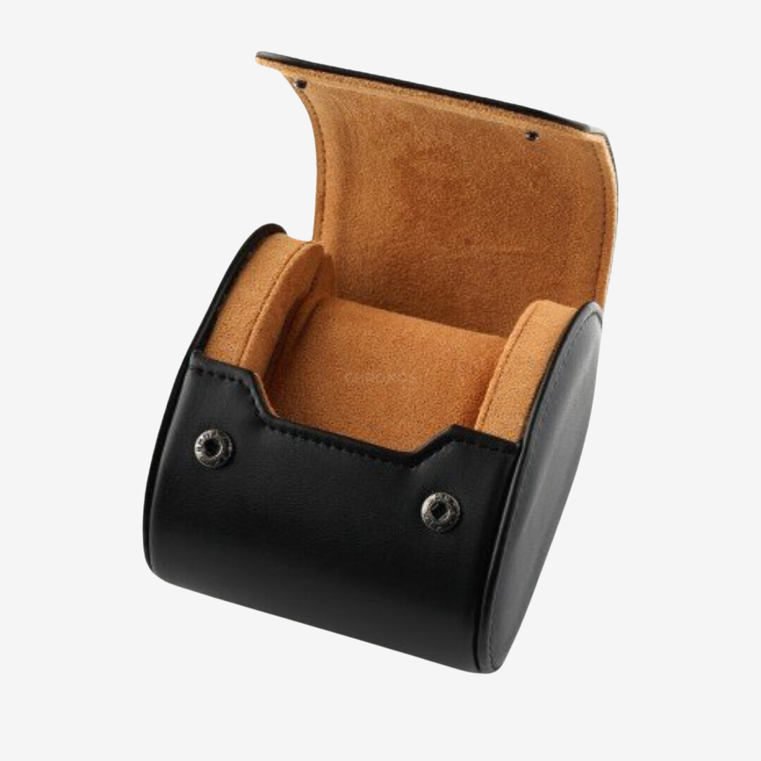 Watch Roll One – Black Leather Watch Case - Watch Roll
