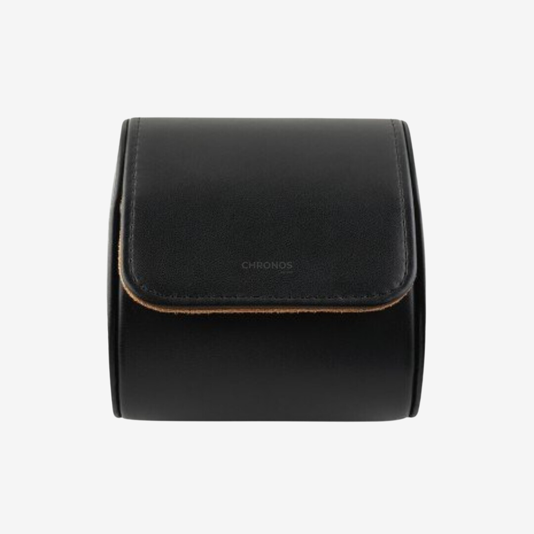 Watch Roll One – Black Leather Watch Case - Watch Roll