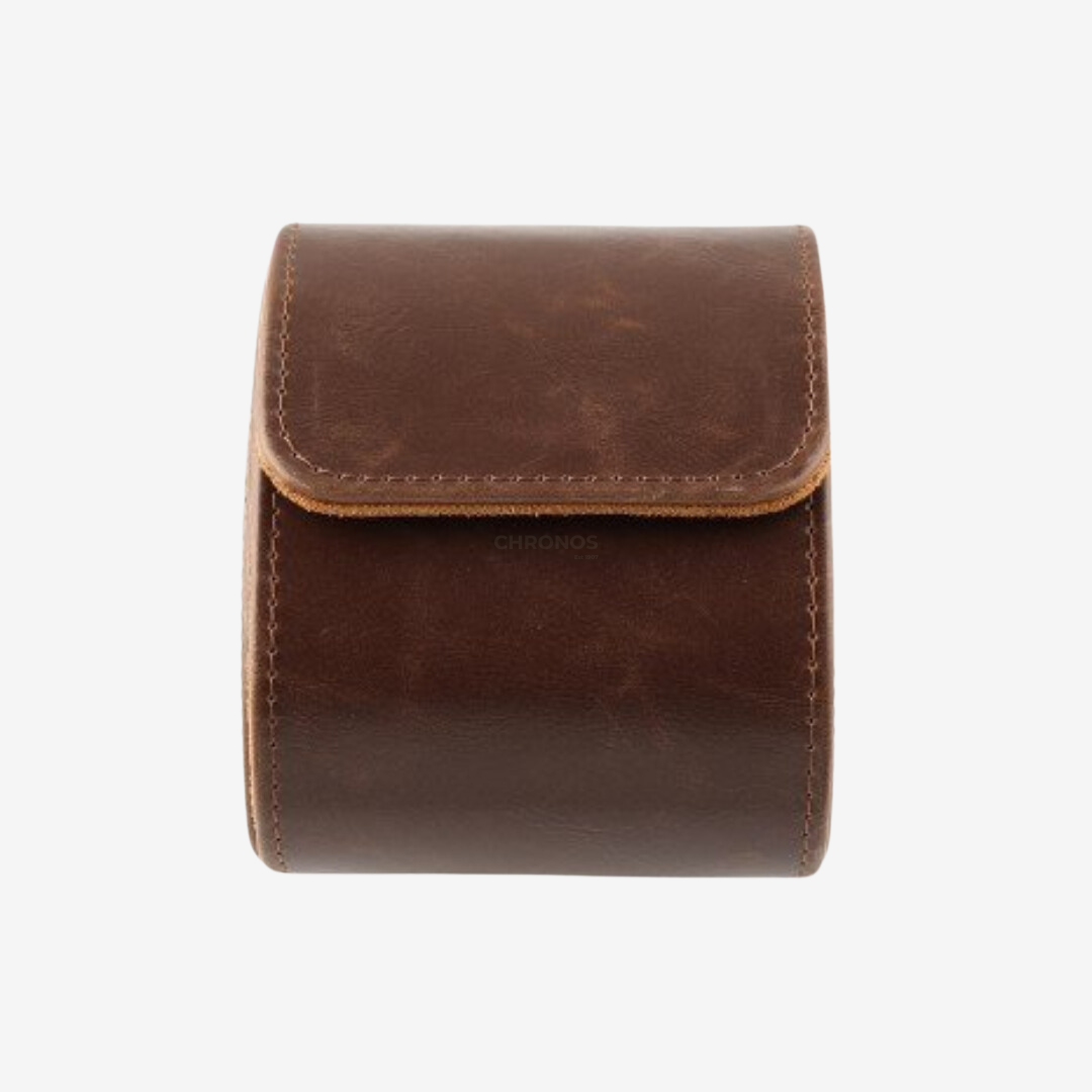 Watch Roll One – Brown Leather Watch Case - Watch Roll