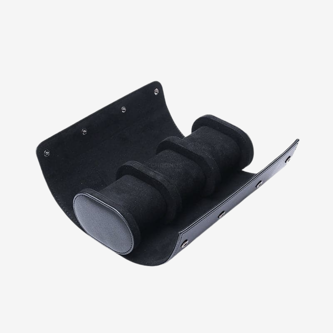 Watch Case - Leather Black 3 slots - Watch Box