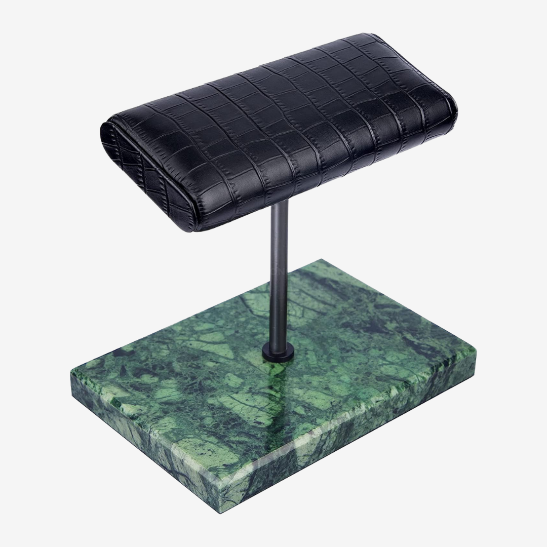 Support pour montre - Double coussin marbre vert - SUPPORT POUR MONTRE