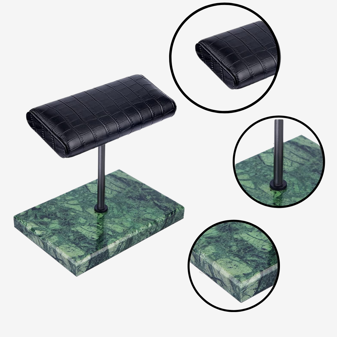 Support pour montre - Double coussin marbre vert - SUPPORT POUR MONTRE