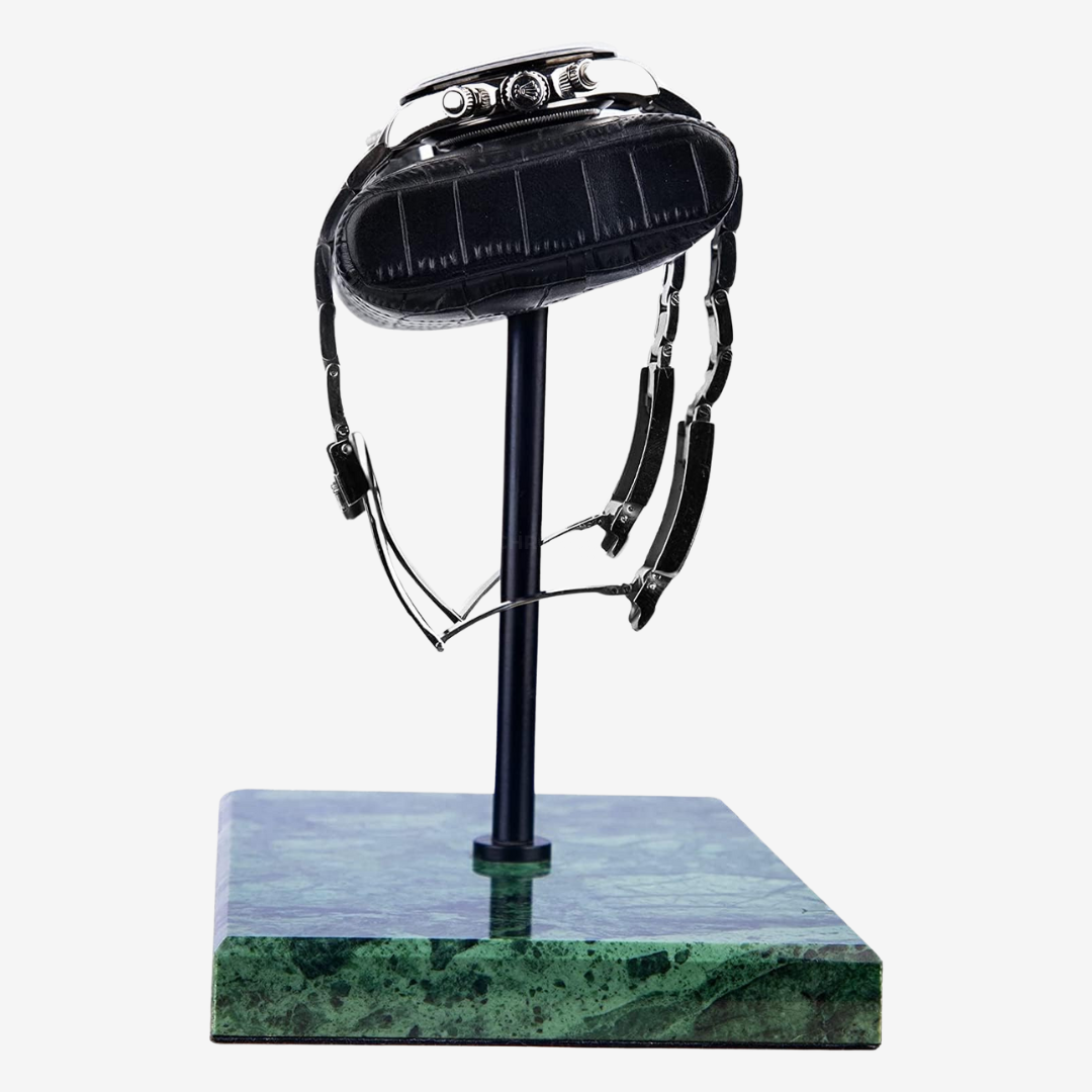 Support pour montre - Double coussin marbre vert - SUPPORT POUR MONTRE