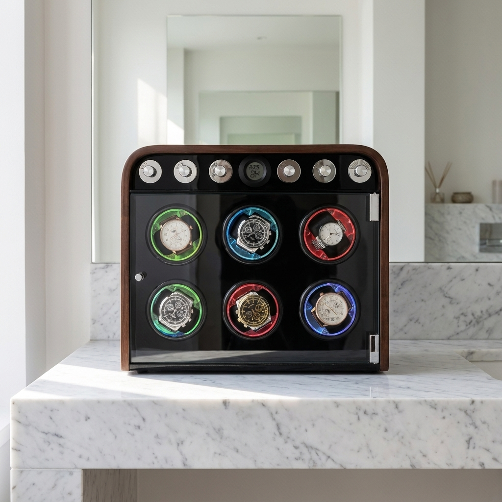 Watch Winder – Auburn Rainbow 6 Slots - Watch Winder