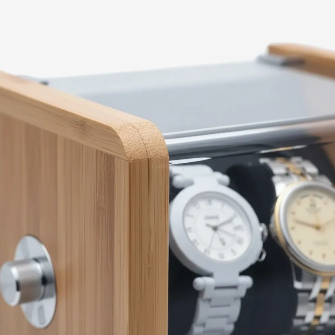 Watch Winder – Bamboo Black Duo - Watch Winder