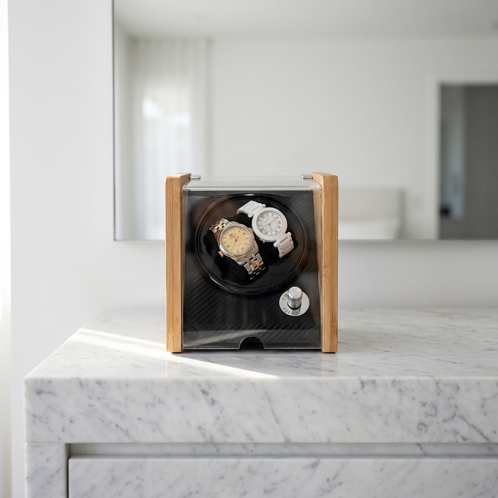 Watch Winder – Bamboo Carbon Duo - Watch Winder