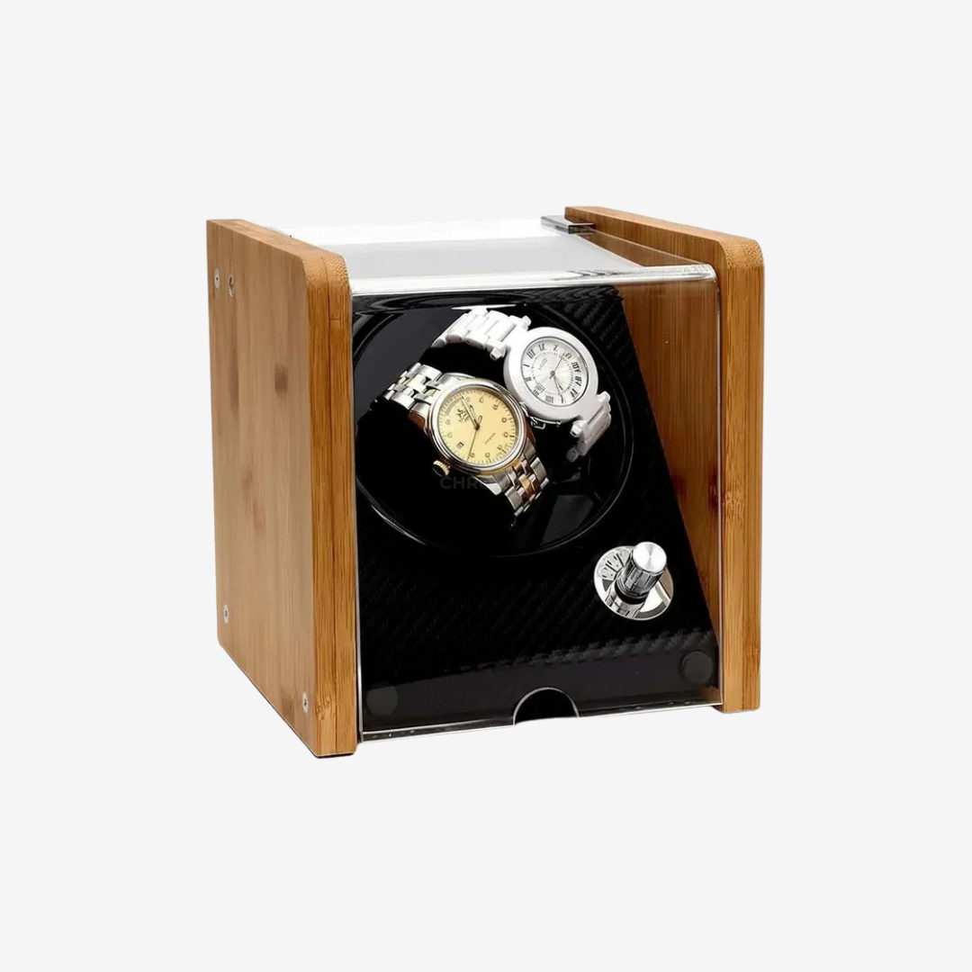 Watch Winder – Bamboo Carbon Duo - Watch Winder