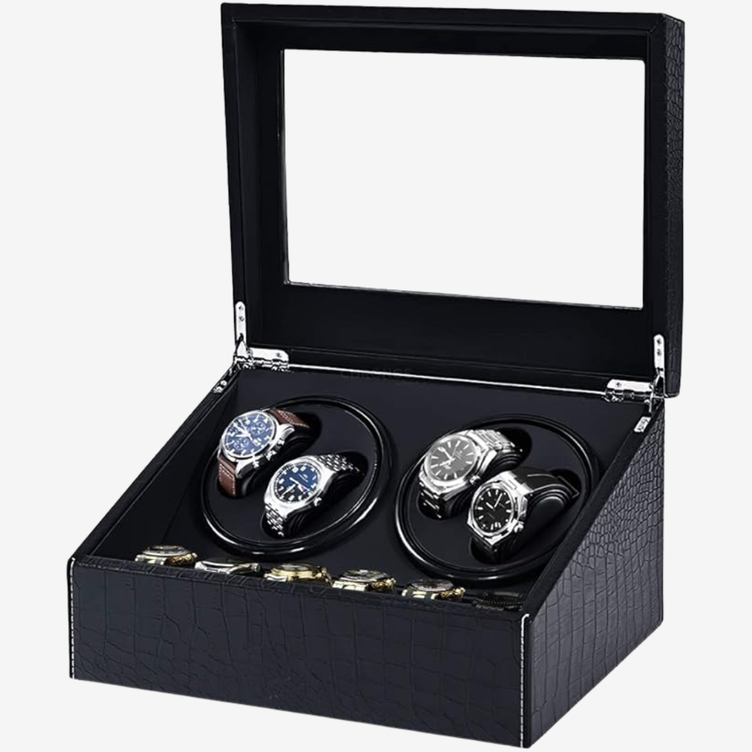 Watch Winder - Black Anaconda Case - Watch Winder