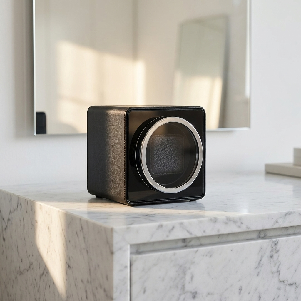 Watch Winder – Black Leather Edition - Watch Winder