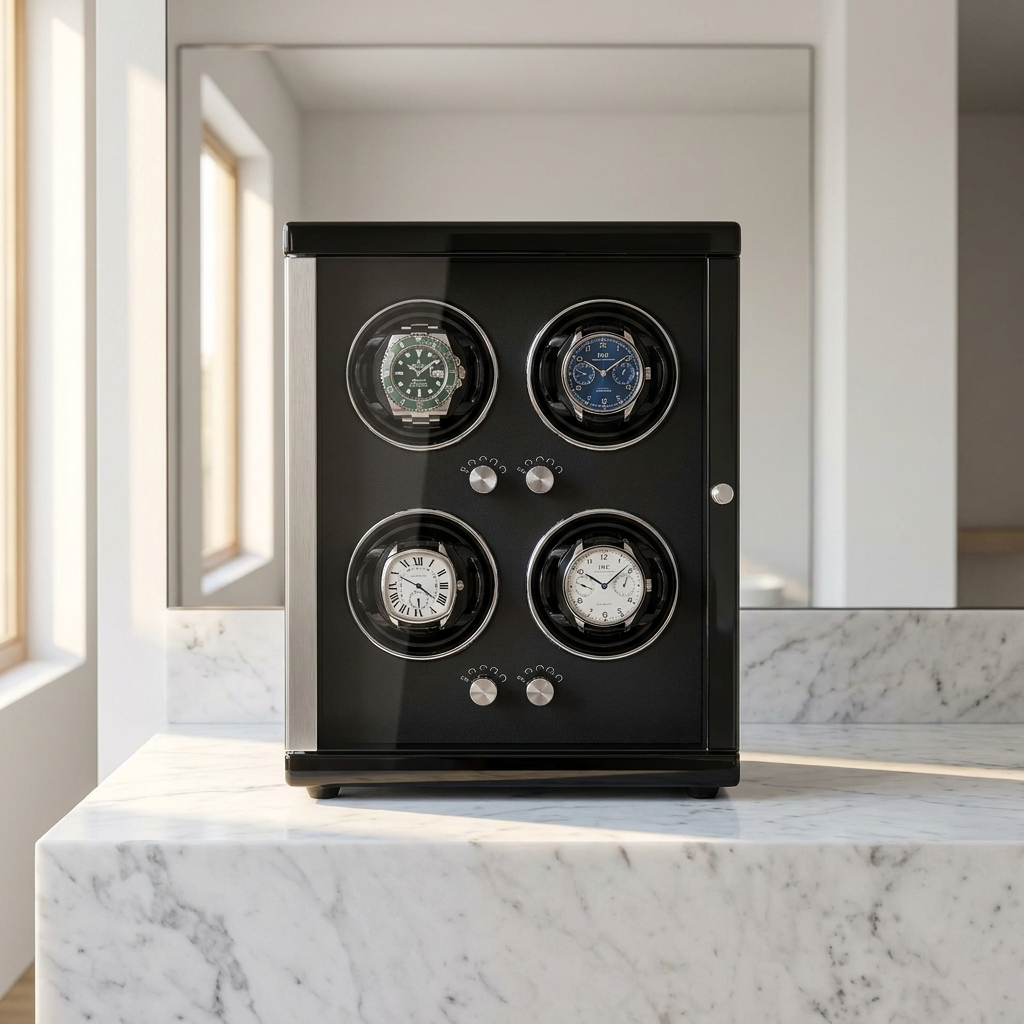 Watch Winder – Black Mozart 4 Slots - Watch Winder